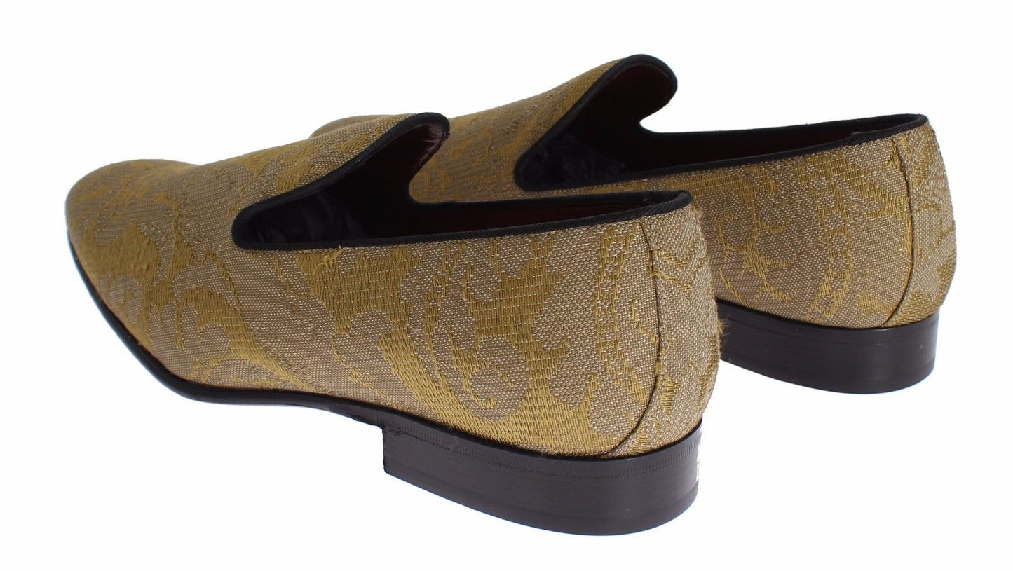 Goldene Barock-Loafer aus Seide