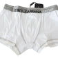 Boxer intimo bianco in cotone elasticizzato normale