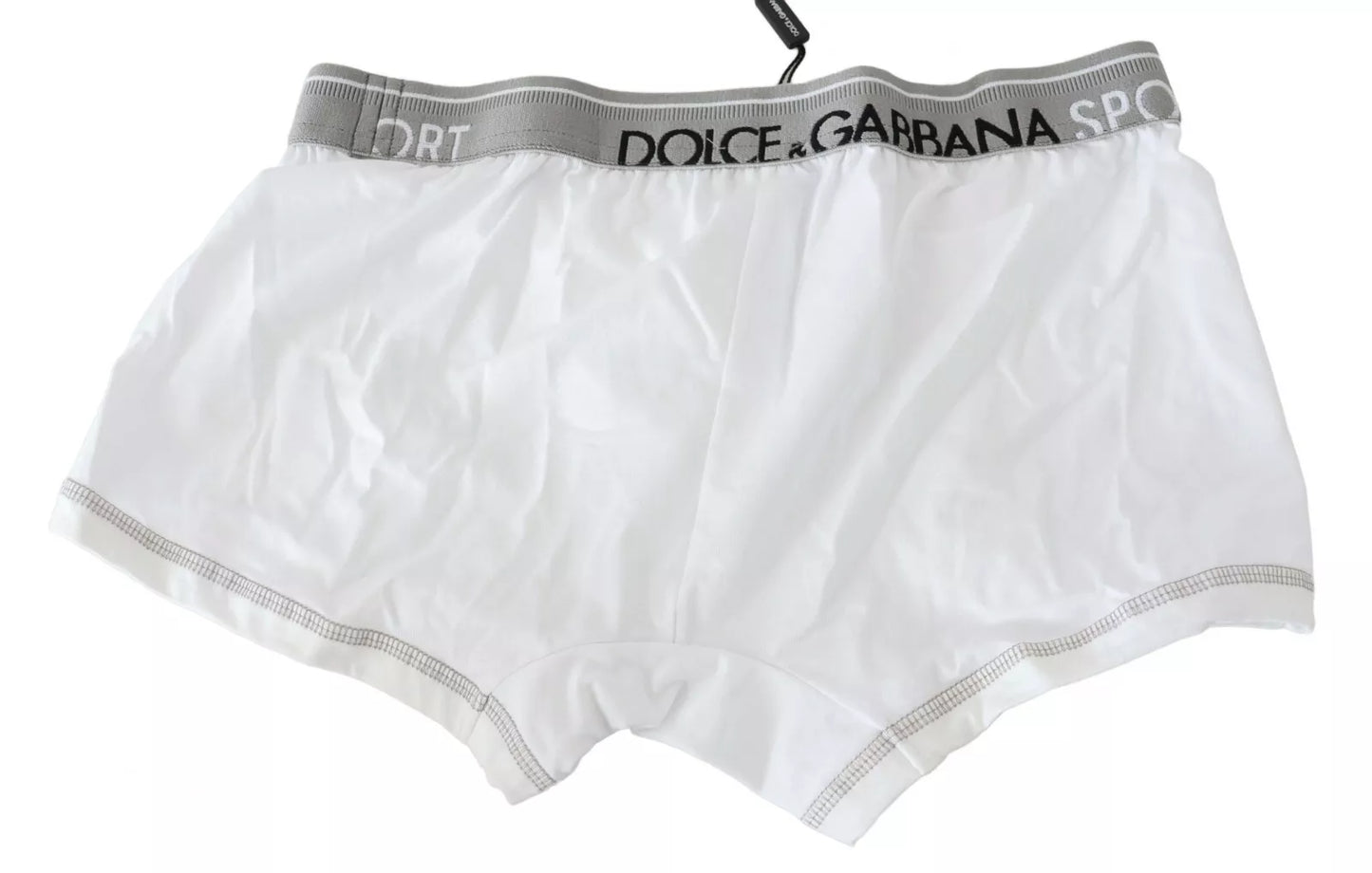 Boxer intimo bianco in cotone elasticizzato normale