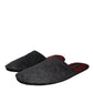 Black Faux Fur Slides Slippers Slip On Shoes