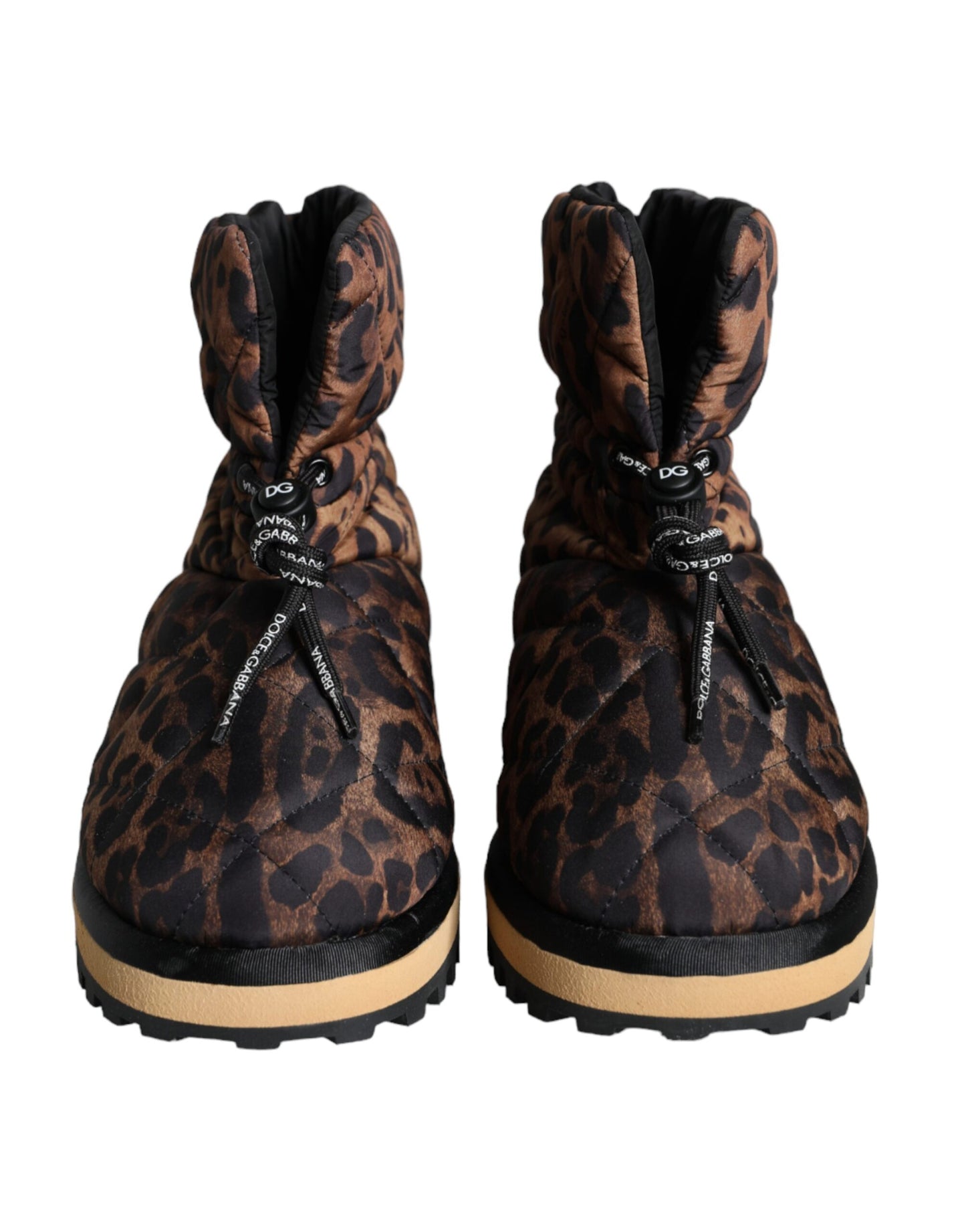 Braune Leoparden-Stiefeletten mit gepolsterten Schuhen