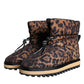 Braune Leoparden-Stiefeletten mit gepolsterten Schuhen