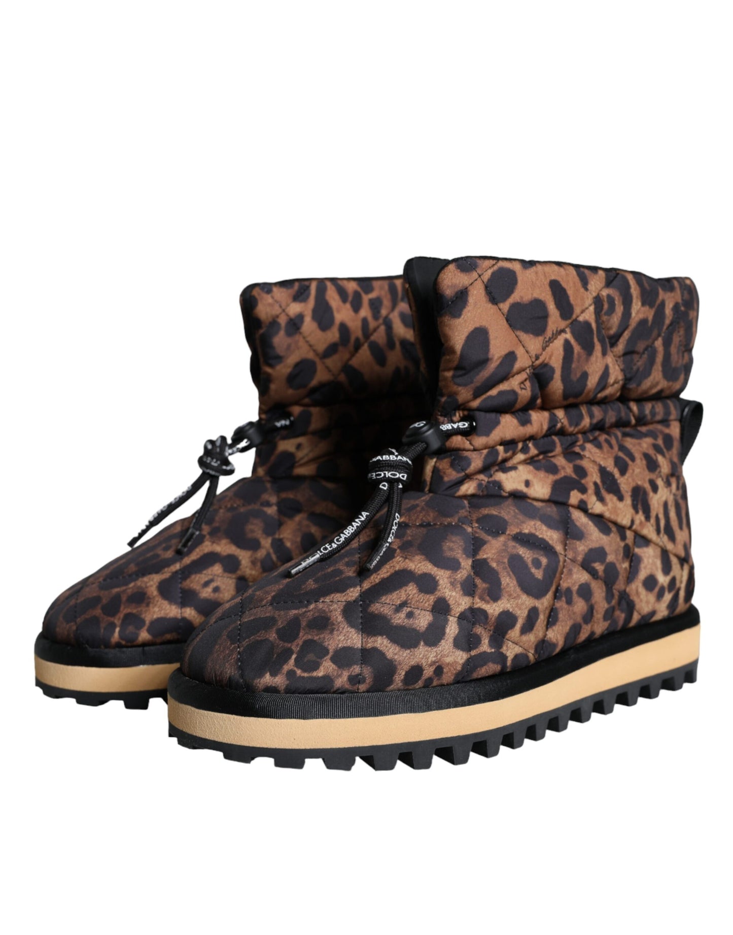 Braune Leoparden-Stiefeletten mit gepolsterten Schuhen