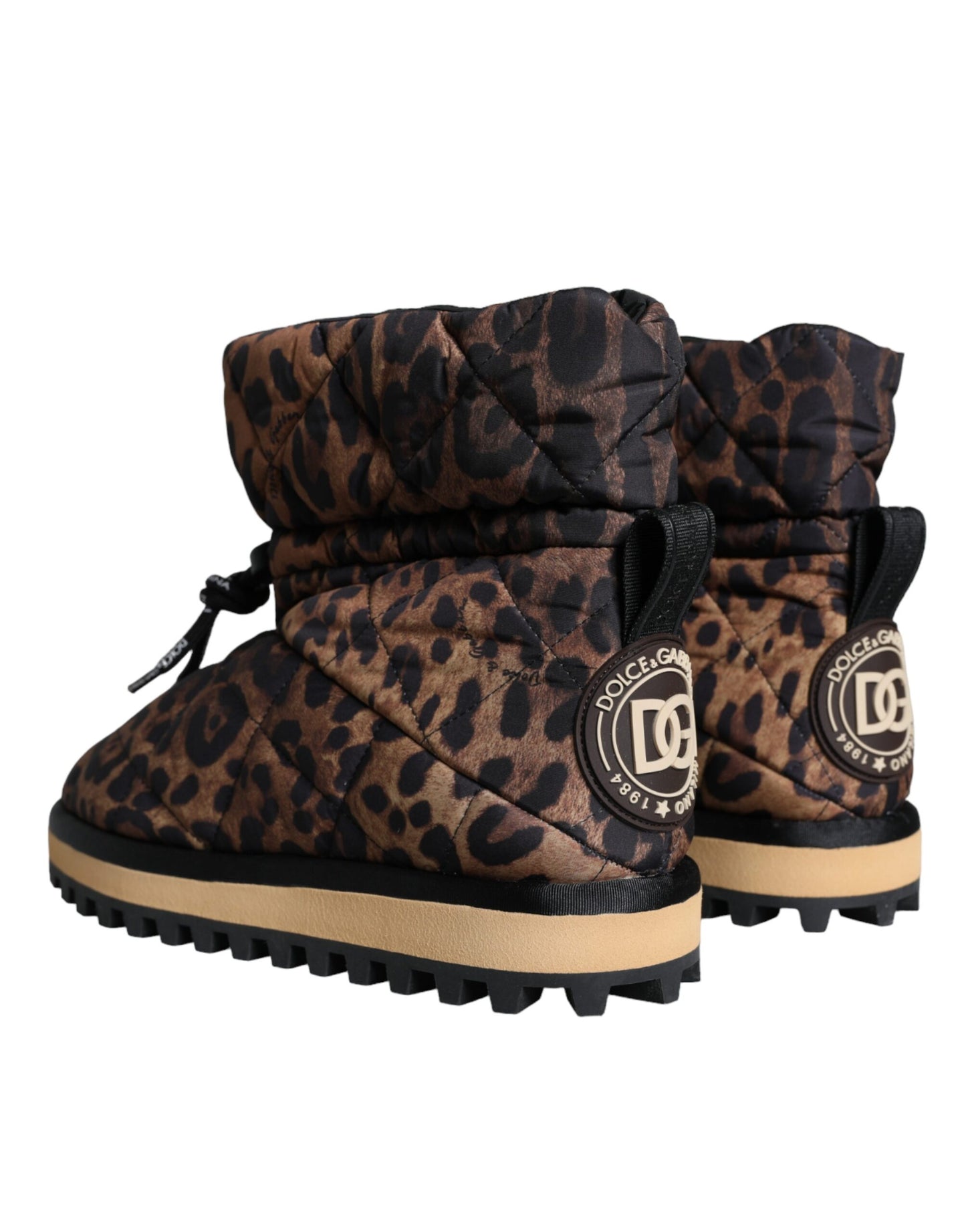 Braune Leoparden-Stiefeletten mit gepolsterten Schuhen