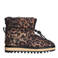 Braune Leoparden-Stiefeletten mit gepolsterten Schuhen