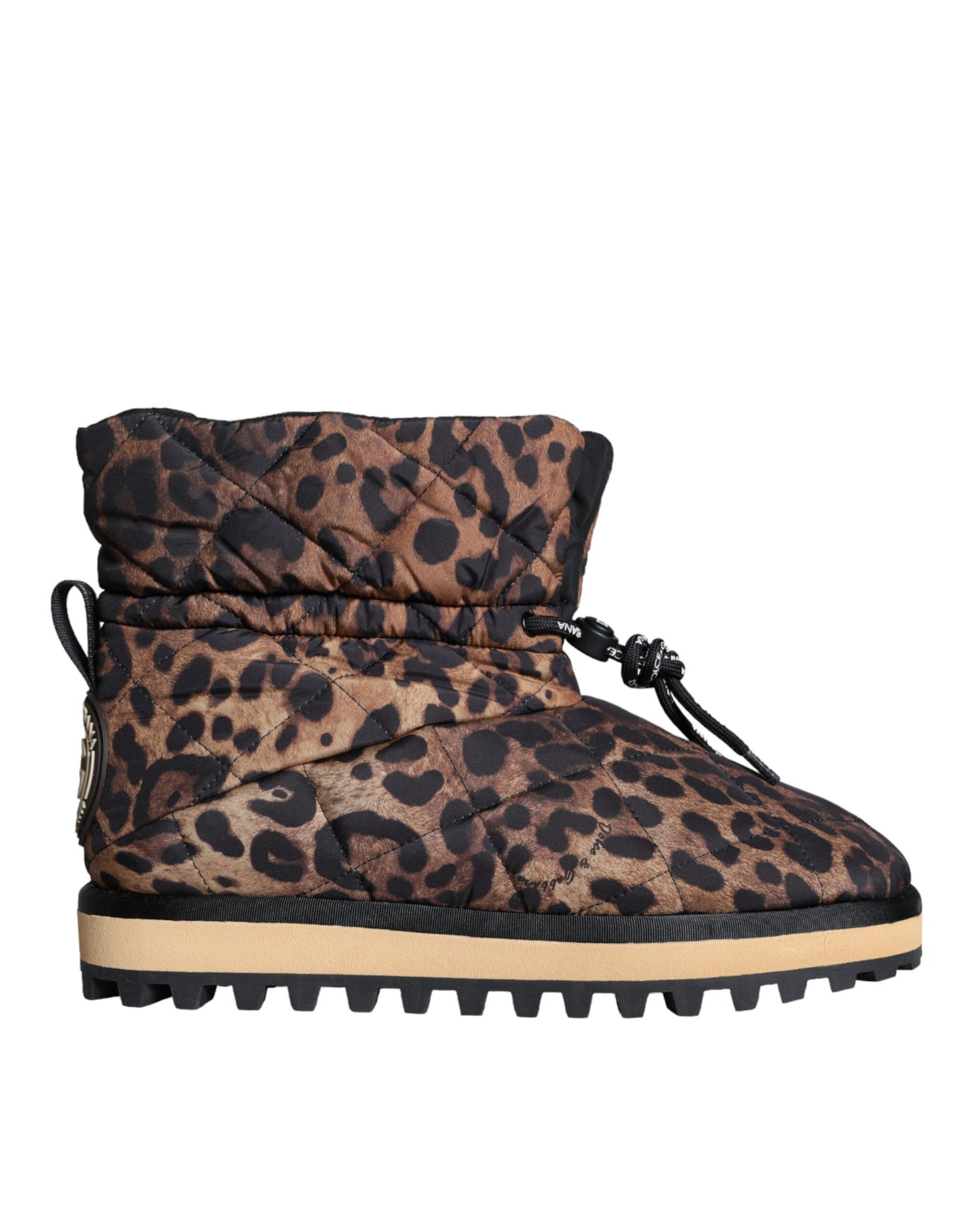 Braune Leoparden-Stiefeletten mit gepolsterten Schuhen