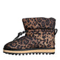 Brown Leopard Ankle Boots Padded Shoes