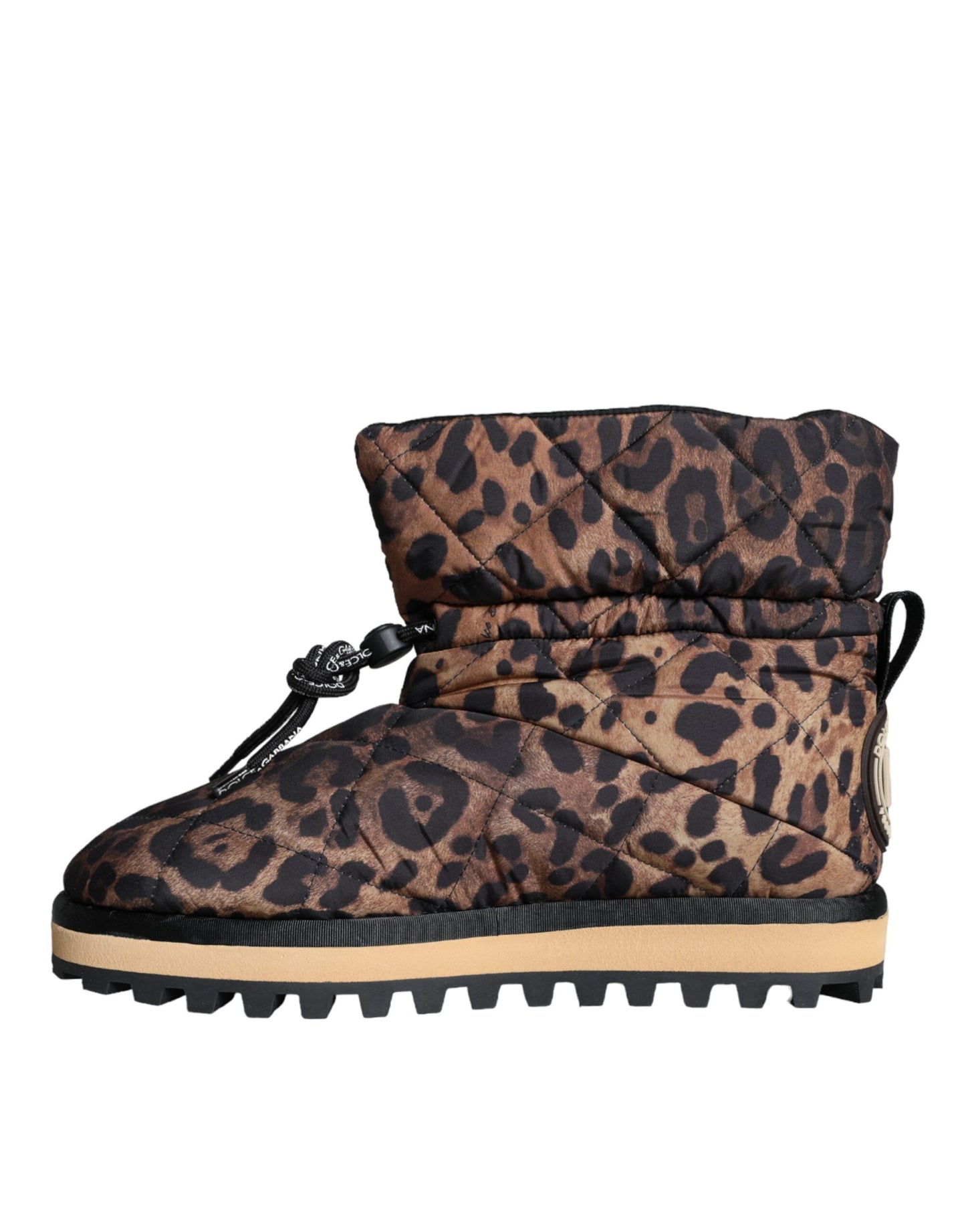 Braune Leoparden-Stiefeletten mit gepolsterten Schuhen