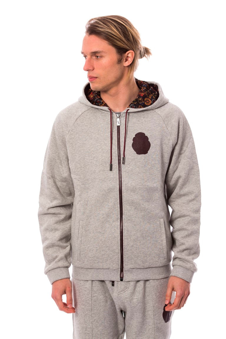 Elegantes graues Baumwoll-Sweatsuit-Ensemble