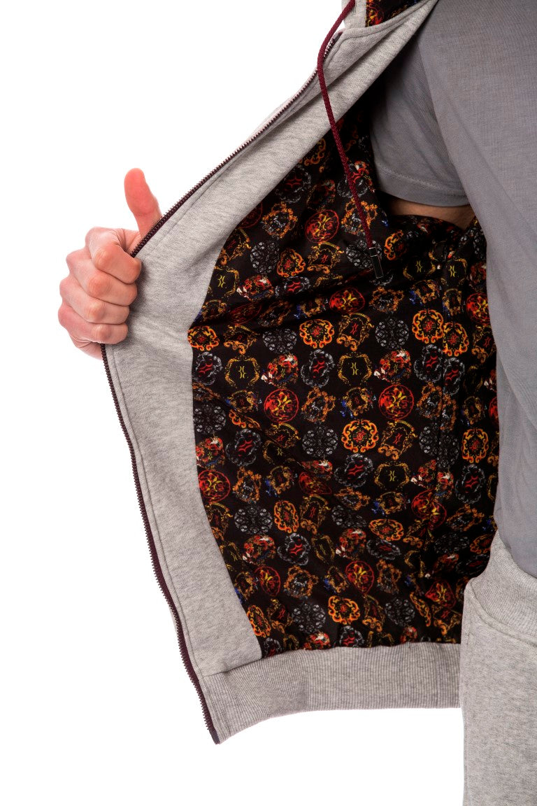 Elegantes graues Baumwoll-Sweatsuit-Ensemble