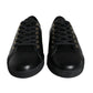 Black Gold Leather Classic Sneakers Shoes