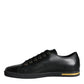 Black Gold Leather Classic Sneakers Shoes