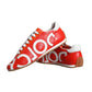 Red White Leather Logo Casual Sneakers Shoes