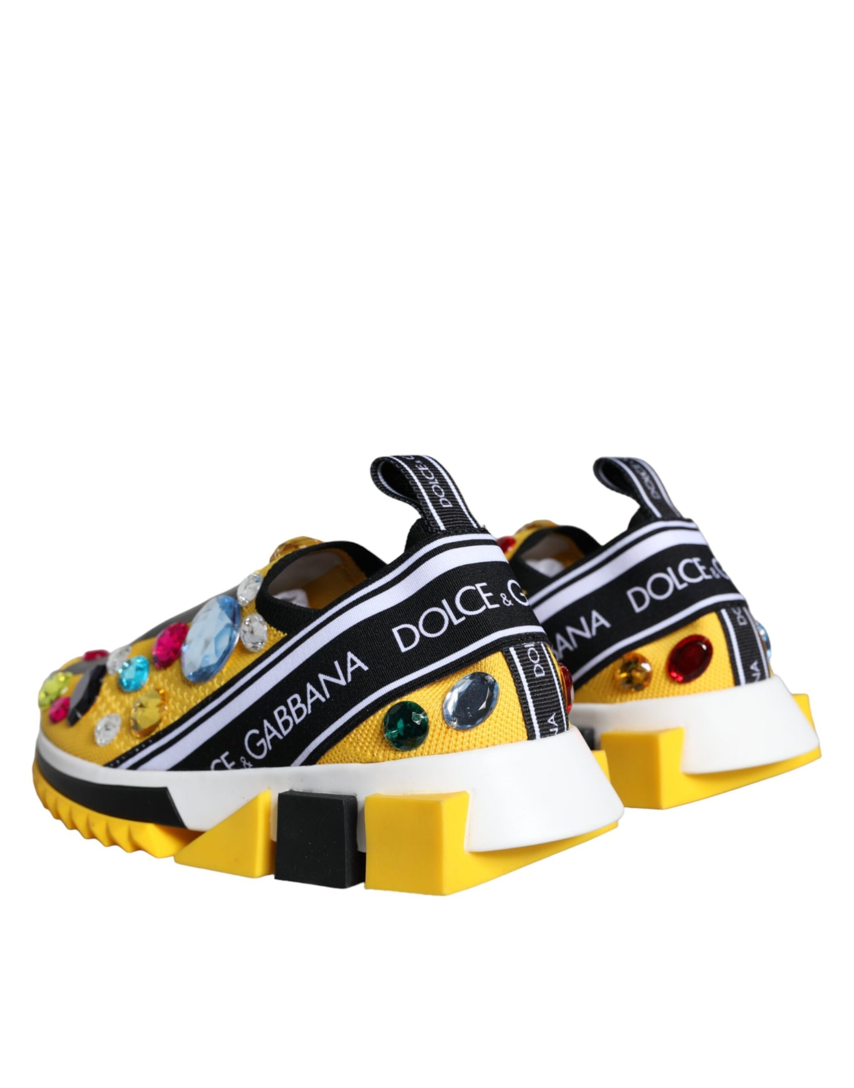 Gelbe Sorrento Kristalle Sneakers Damenschuhe