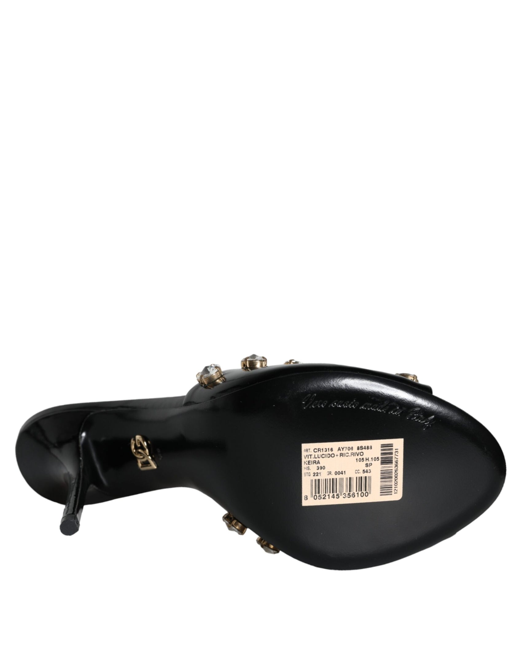 Schwarze Kristall Heels Keira Sandalen Schuhe