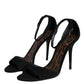 Black KEIRA Heels Ankle Strap Sandals Shoes