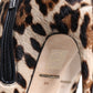 Brown Leopard Calf Fur Heels Ankle Boots Shoes