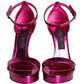 Fuchsia KEIRA Heels Ankle Strap Sandals Shoes