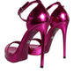 Fuchsia KEIRA Heels Ankle Strap Sandals Shoes