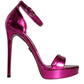 Fuchsia KEIRA Heels Ankle Strap Sandals Shoes