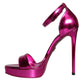 Fuchsia KEIRA Heels Ankle Strap Sandals Shoes