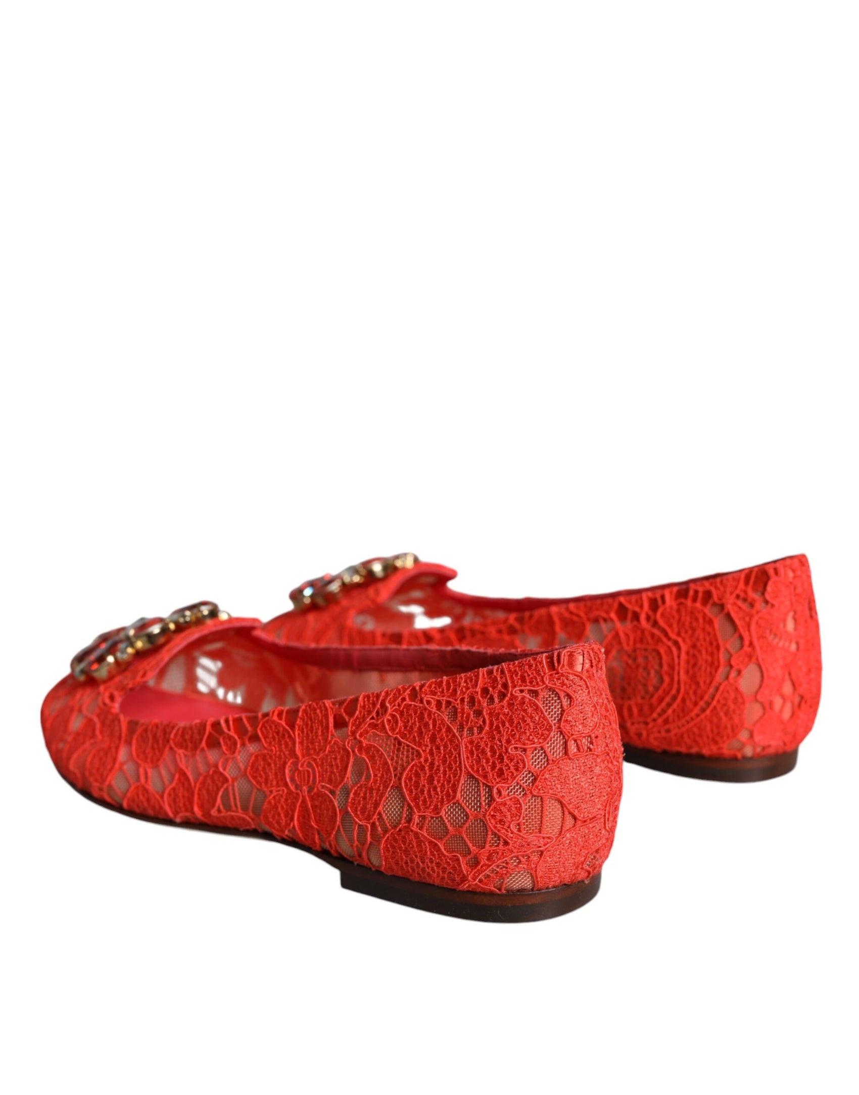 Koralle Spitze Kristall Ballerinas Loafers Schuhe