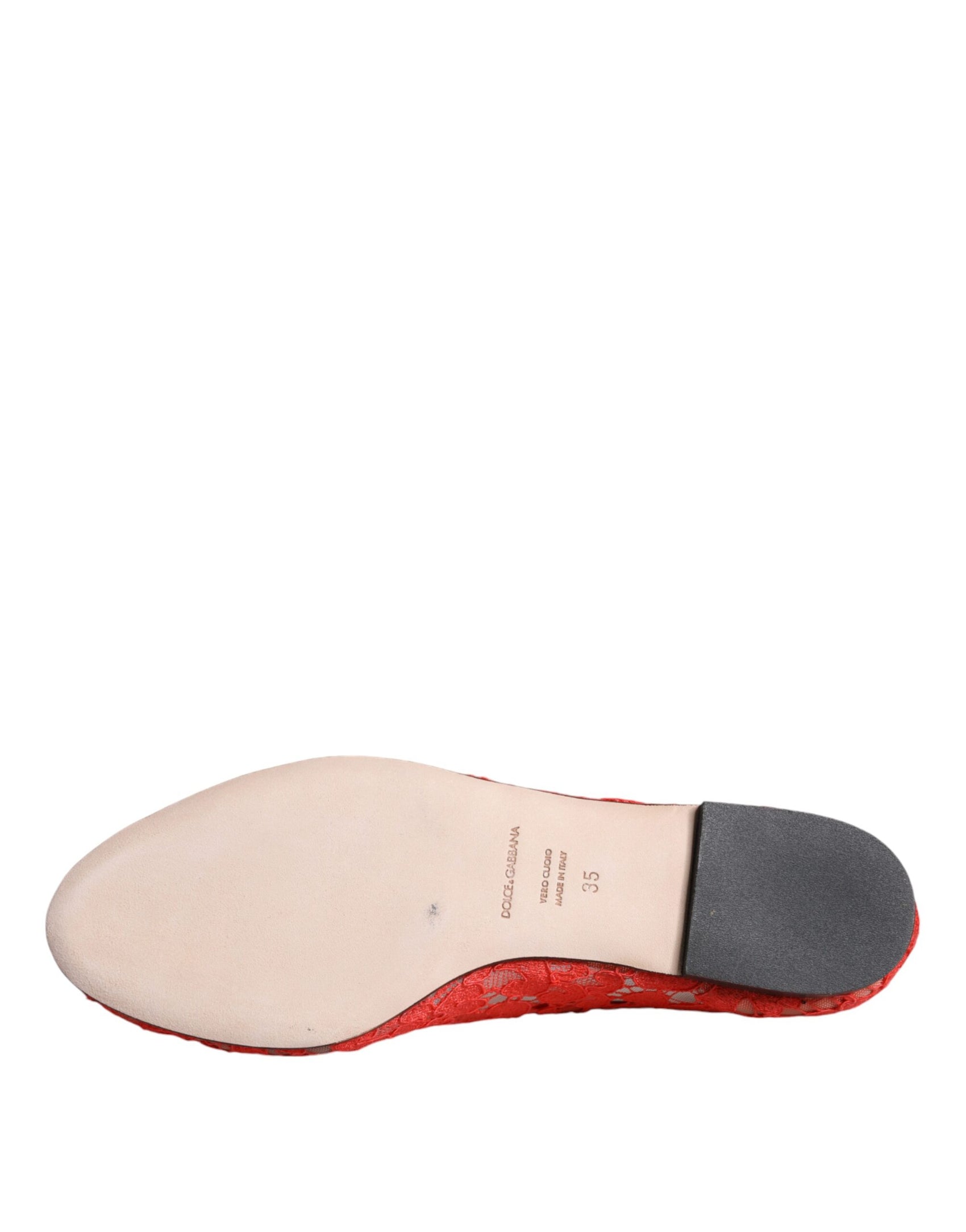 Koralle Spitze Kristall Ballerinas Loafers Schuhe