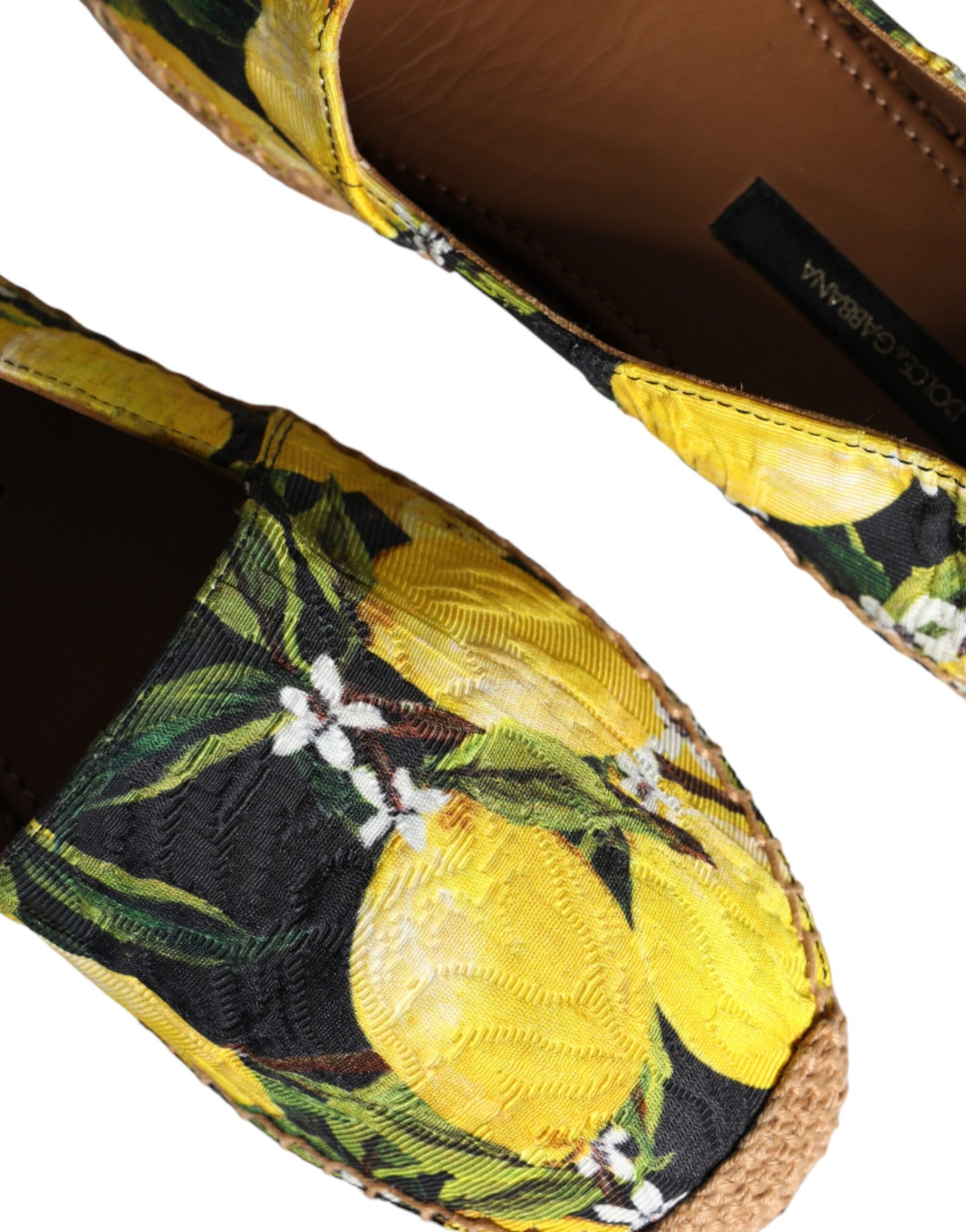 Mehrfarbige Zitronen-Espadrilles zum Hineinschlüpfen