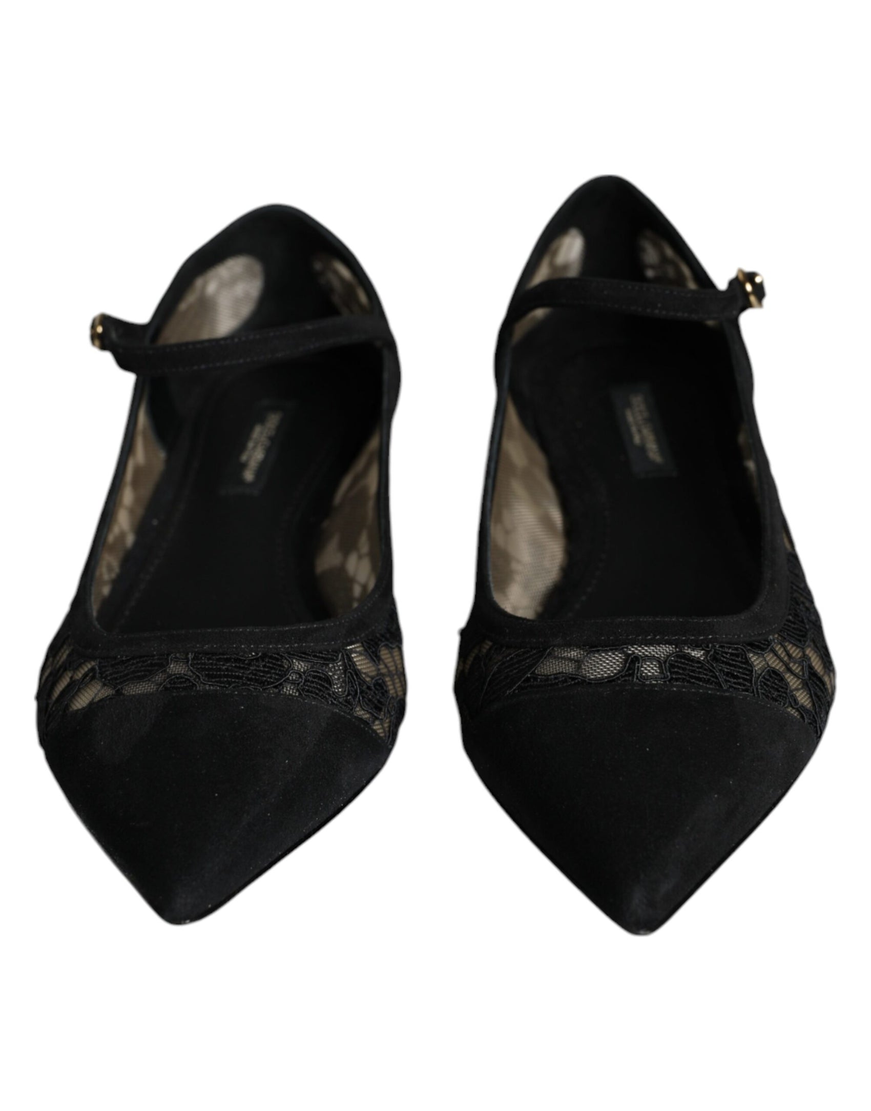 Schwarze flache Schuhe „Taormina“ mit Spitze von Bellucci