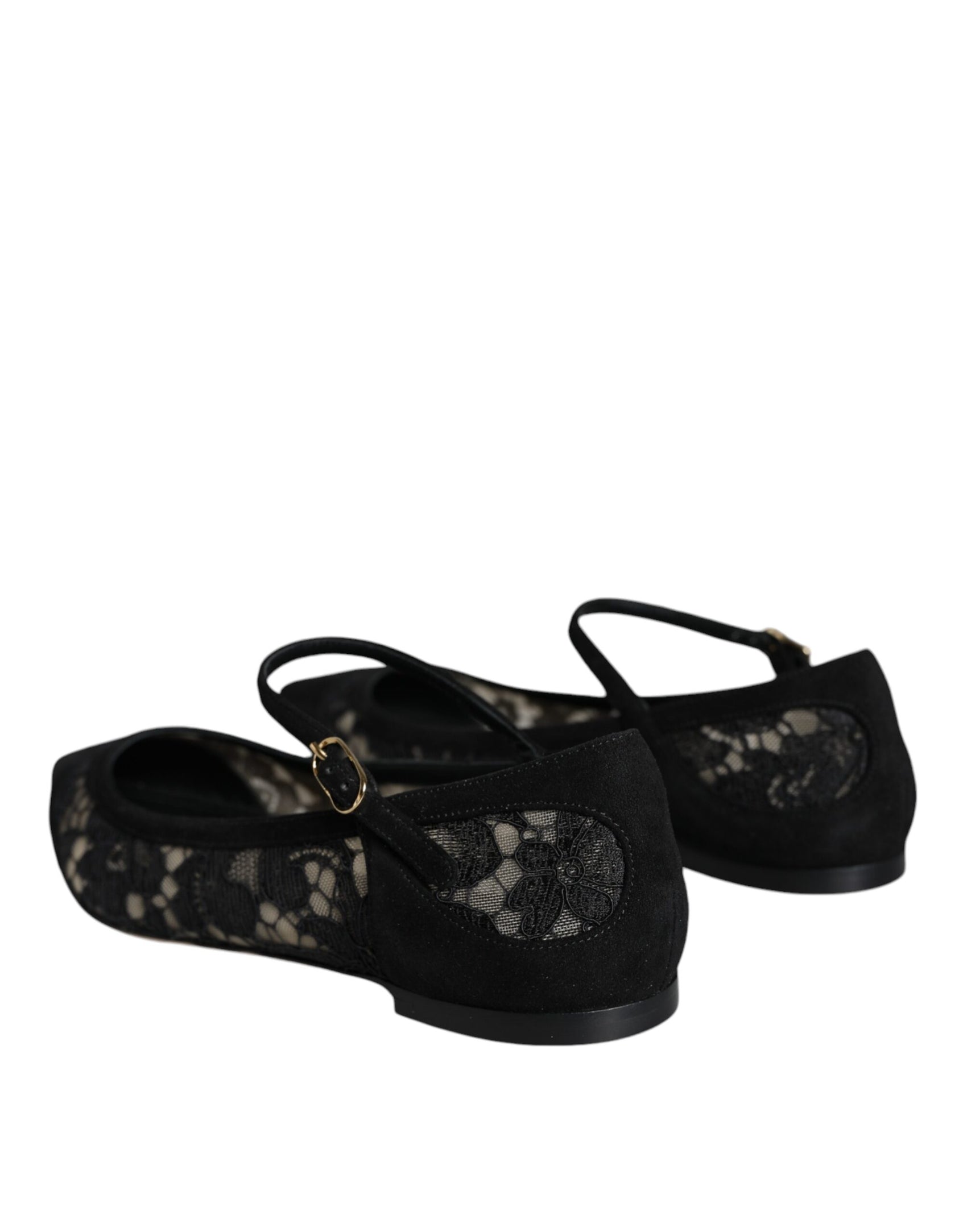 Schwarze flache Schuhe „Taormina“ mit Spitze von Bellucci