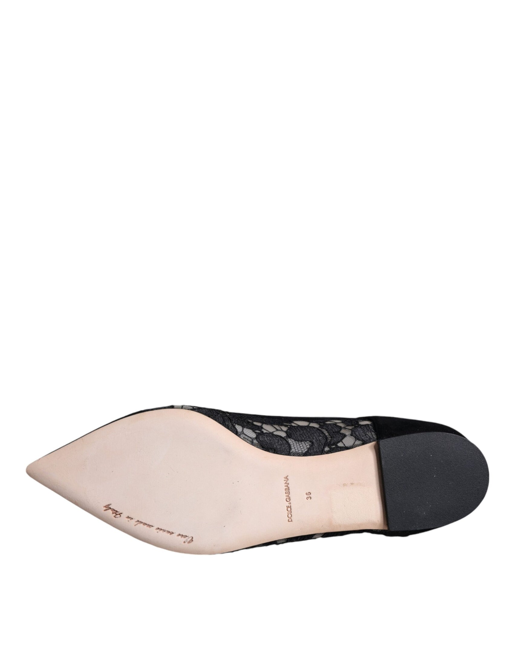 Schwarze flache Schuhe „Taormina“ mit Spitze von Bellucci
