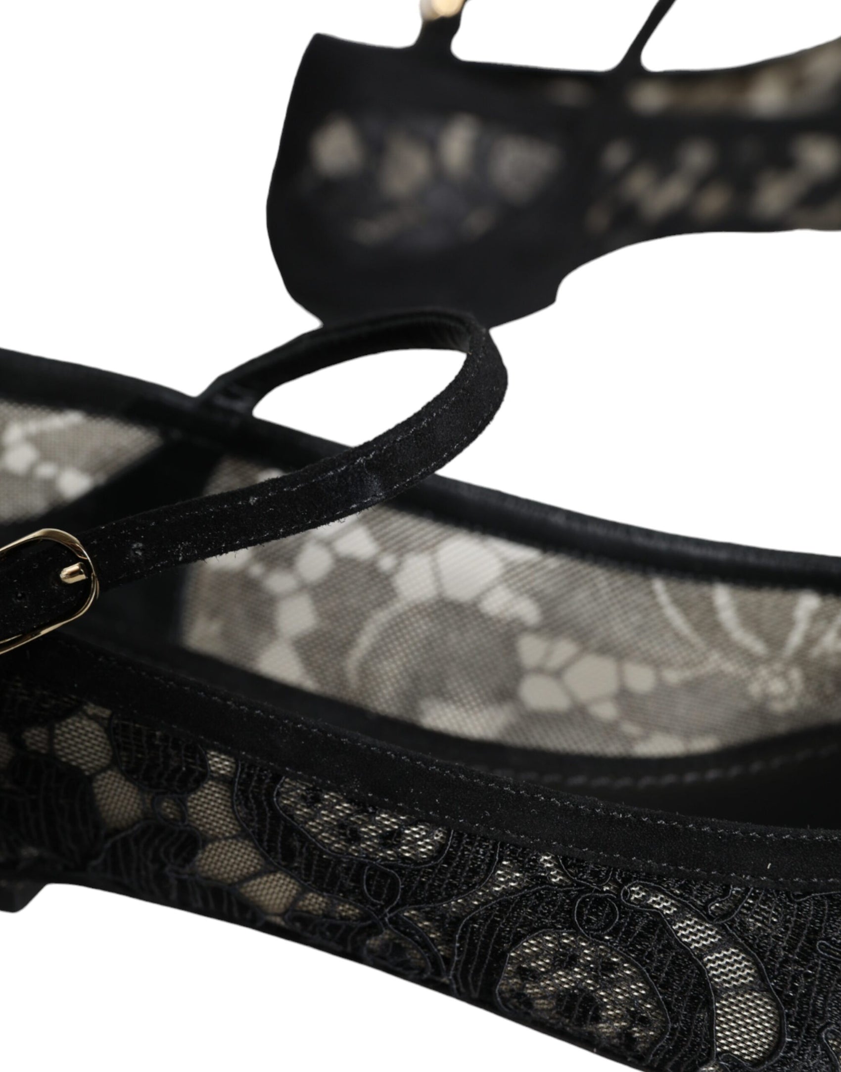 Schwarze flache Schuhe „Taormina“ mit Spitze von Bellucci