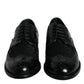 Black Leather Floral Lace Dress Formal Shoes