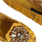 Mustard Lace Crystal Ballet Flats Loafer Shoes