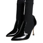 Black Stretch Stilettos Booties Socks Shoes