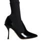 Black Stretch Stilettos Booties Socks Shoes