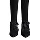 Black Stiletto Heels Mid Calf Boots Shoes