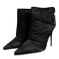 Black DG Logo Padded Heels Ankle Boots Shoes