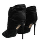 Black DG Logo Padded Heels Ankle Boots Shoes