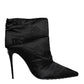 Black DG Logo Padded Heels Ankle Boots Shoes