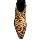 Brown Leopard Calf Fur Ankle Boots Shoes