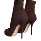 Brown Stiletto Heels Socks Ankle Boots Shoes