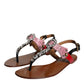 Multicolor Crystal Sandals Flip Flops Shoes