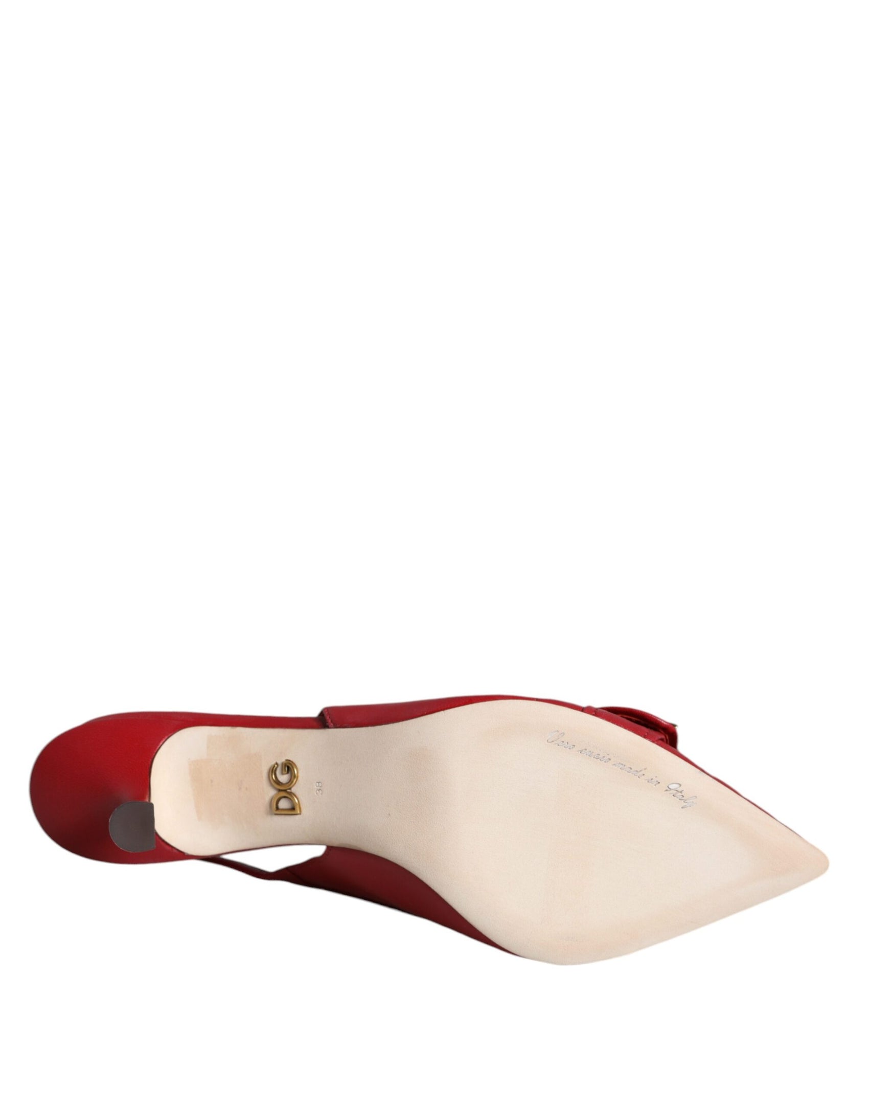 Rote Devotion Leder Heels Slingback Schuhe