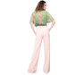 Pink Polyester Women Pants