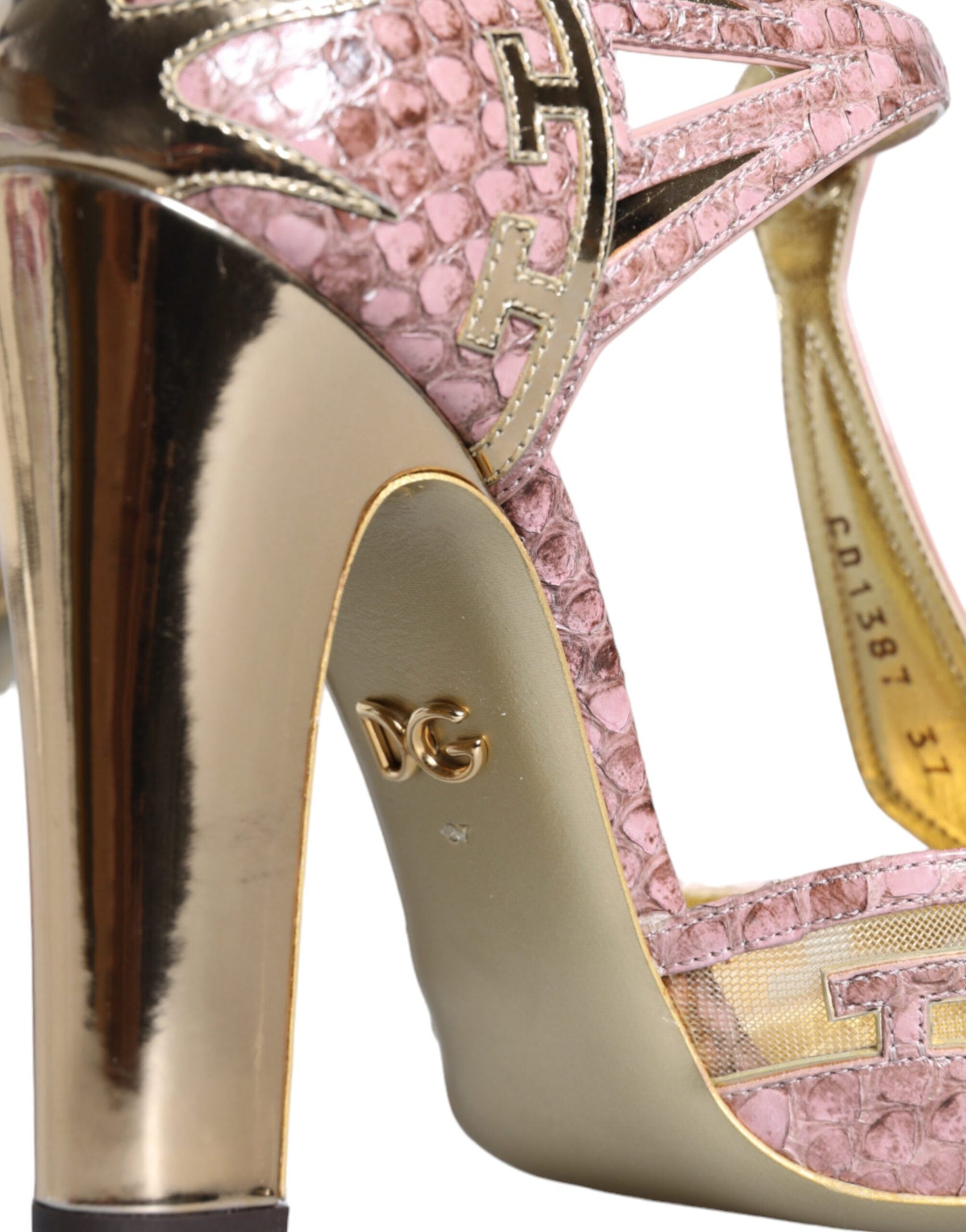 Rosa Gold Leder Pumps T-Riemen Sandalen Schuhe