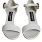 White Leather Heels Keira Sandals Shoes