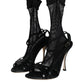 Black Mesh Stiletto Heels Sandals Shoes