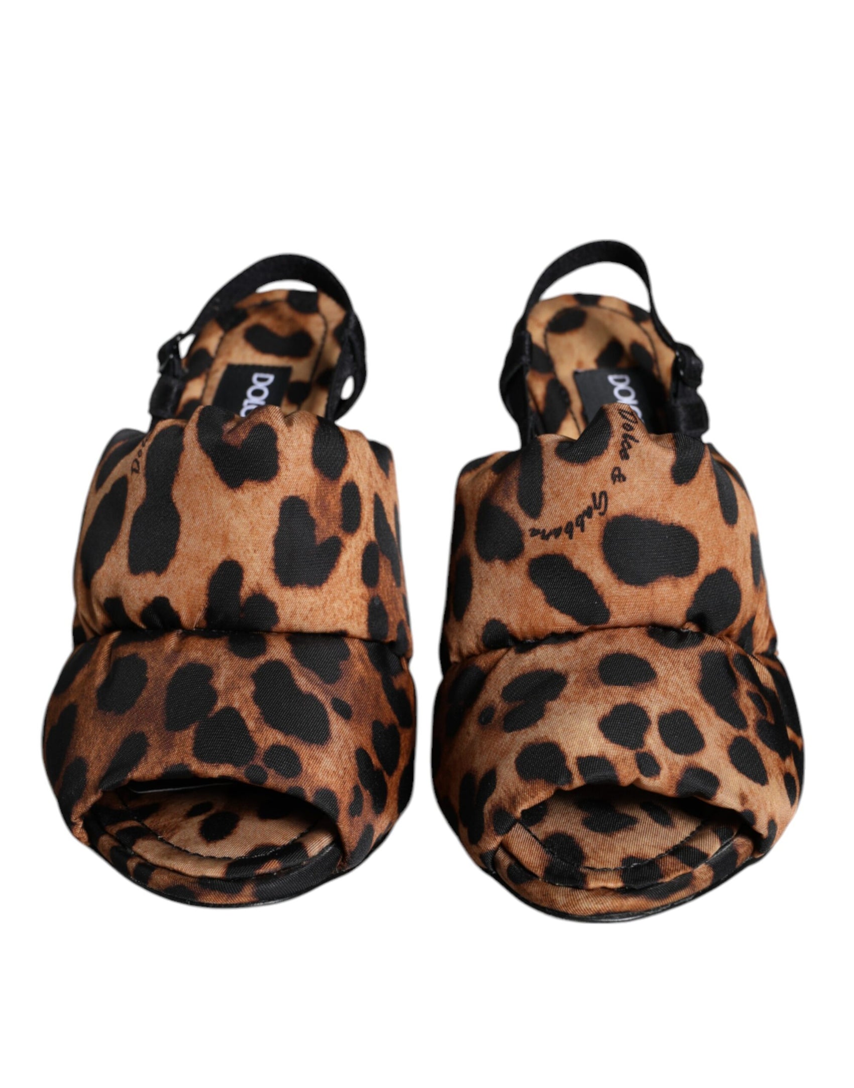 Braune Keira Slingback-Sandalen mit Leopardenmuster