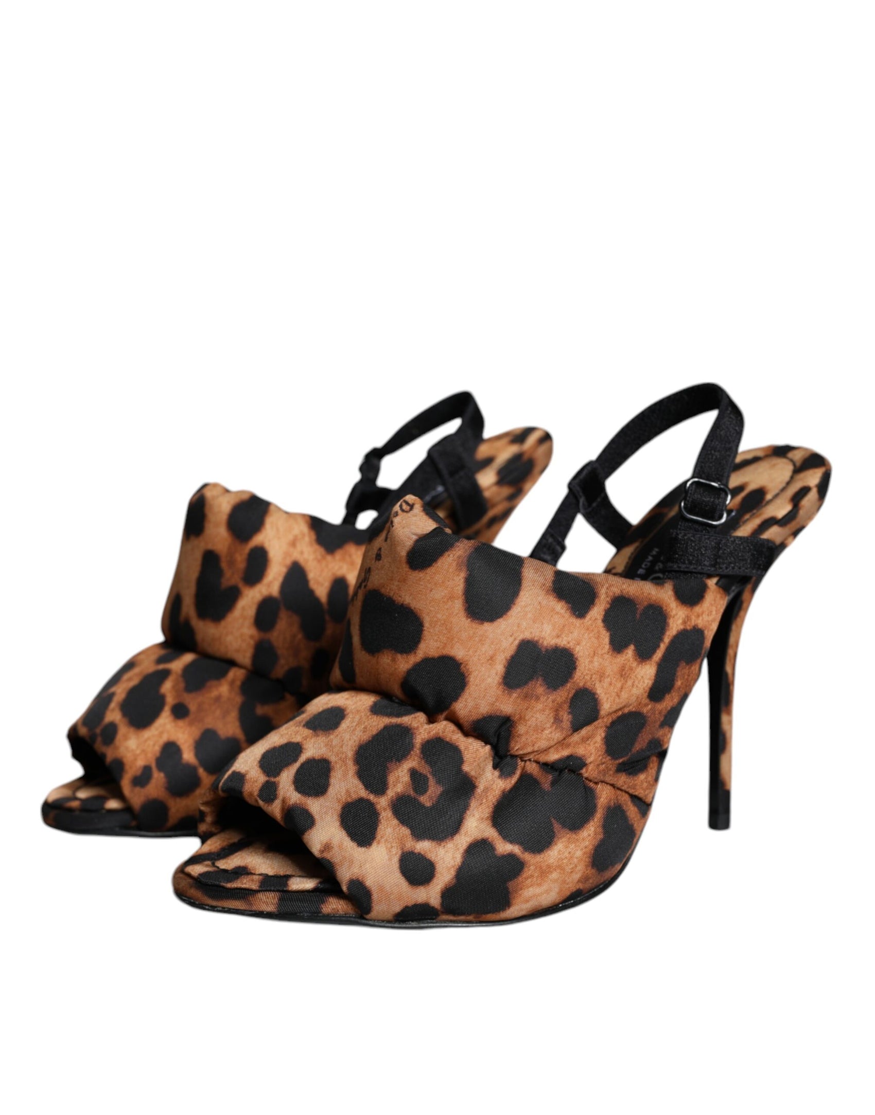 Braune Keira Slingback-Sandalen mit Leopardenmuster